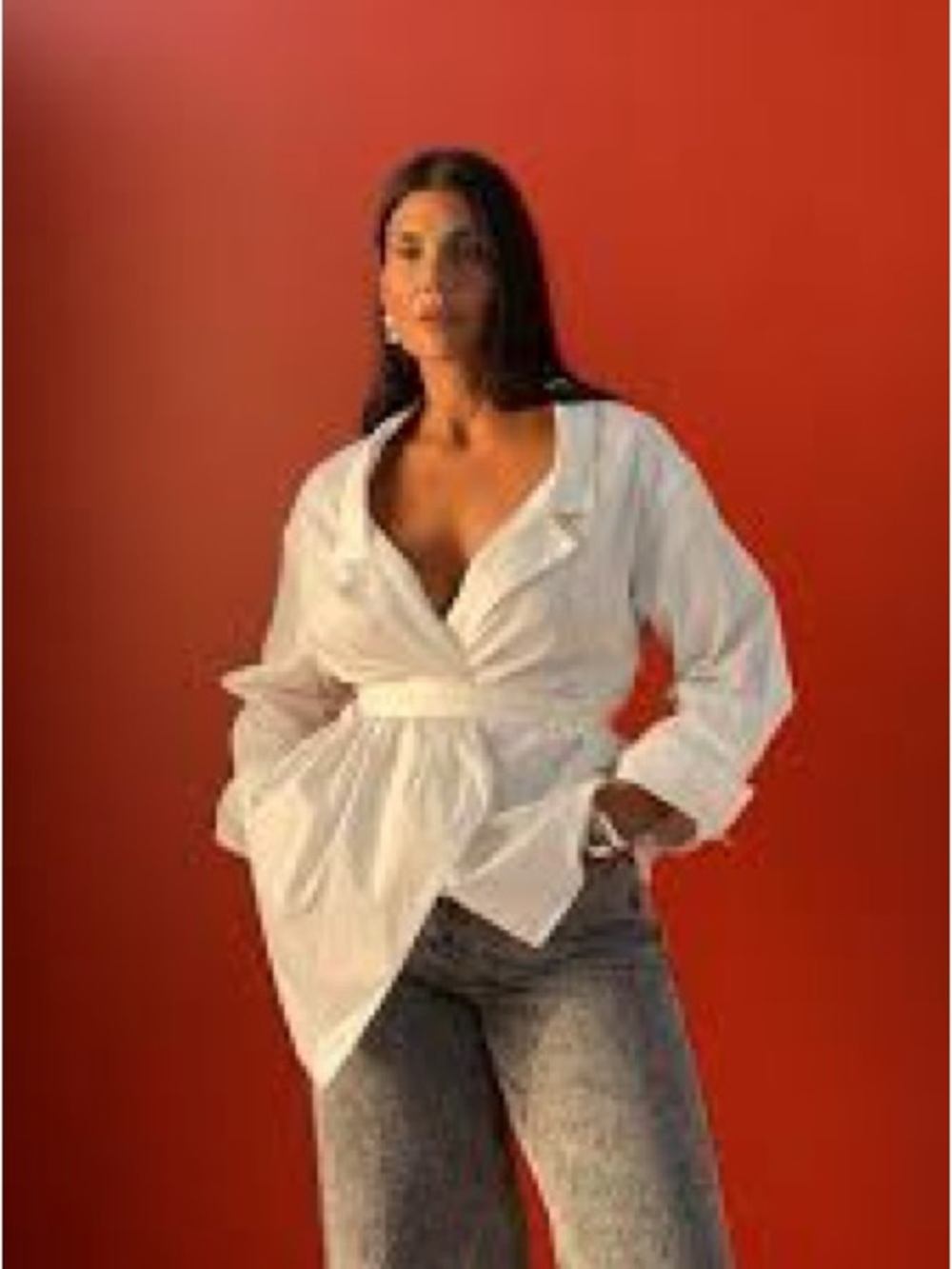 Sheike Mae Wrap tie Shirt AU10 White NWT